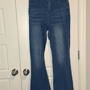 Classic Blue Women's Jeans 12 Flare Distressed